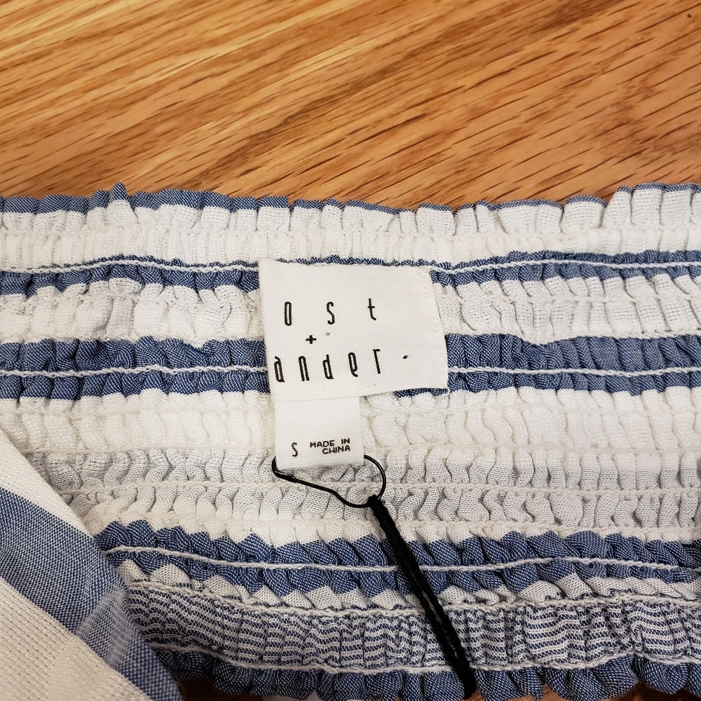 NWT Lost + Wander Blue White Bandeau Bra Top - Picture 9 of 11